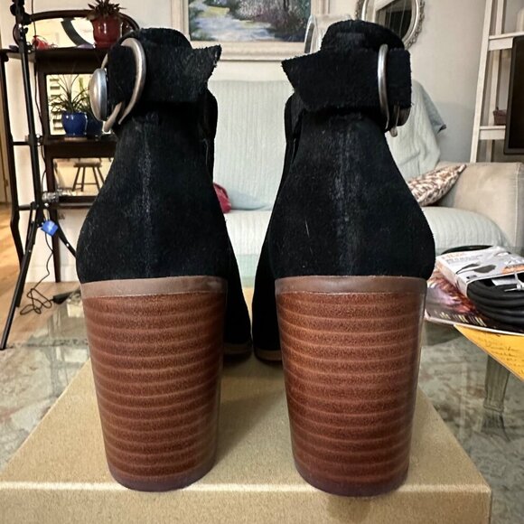 SOLE SOCIETY Caprica Open Toe Bootie (Black‎ Suede) US 7.8 EU 38 Boho Fall - Picture 3 of 8